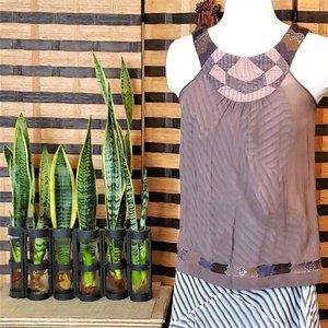 Chelsea & Violet Sleeveless Sheer Dressy Tank S